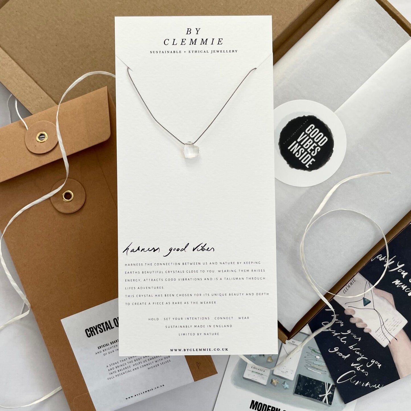 Crystal Charm Necklace | Moonstone Star+Moon