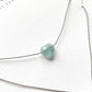 Silk Charm Necklace | Aquamarine Heart